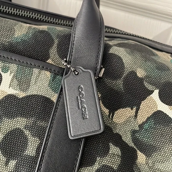 Coach Gotham Duffle Bag Camo Canvas Green Blue - Picture 5 of 16